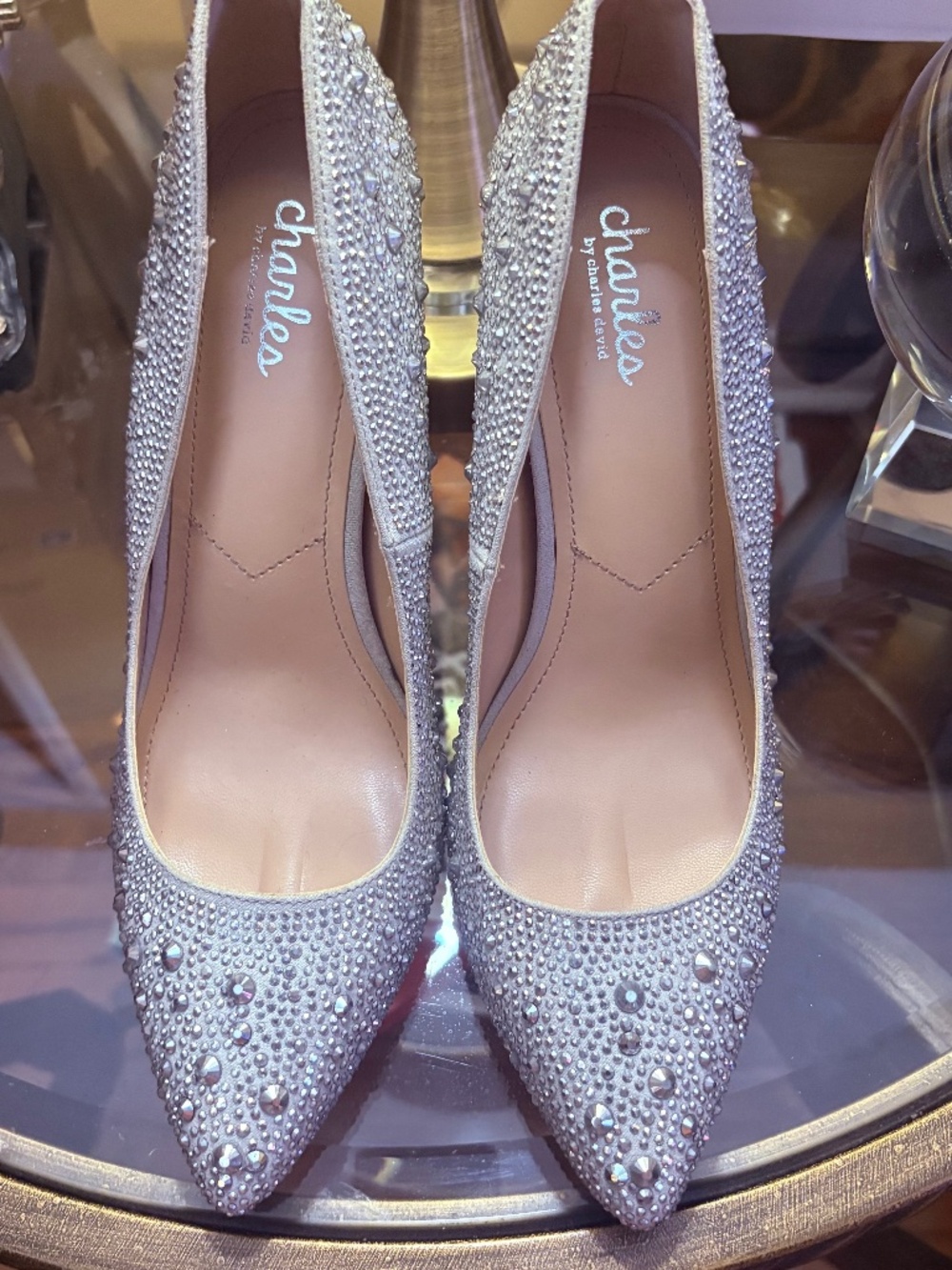 Charles by Charles David Silver Embellished Pumps 7.5M - New
